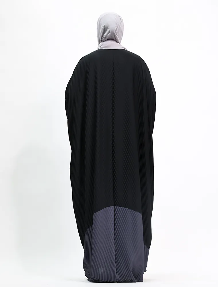 Grey Pleated Batwing